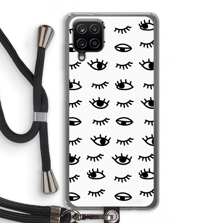 Eye pattern #2: Samsung Galaxy A12 Transparant Hoesje met koord