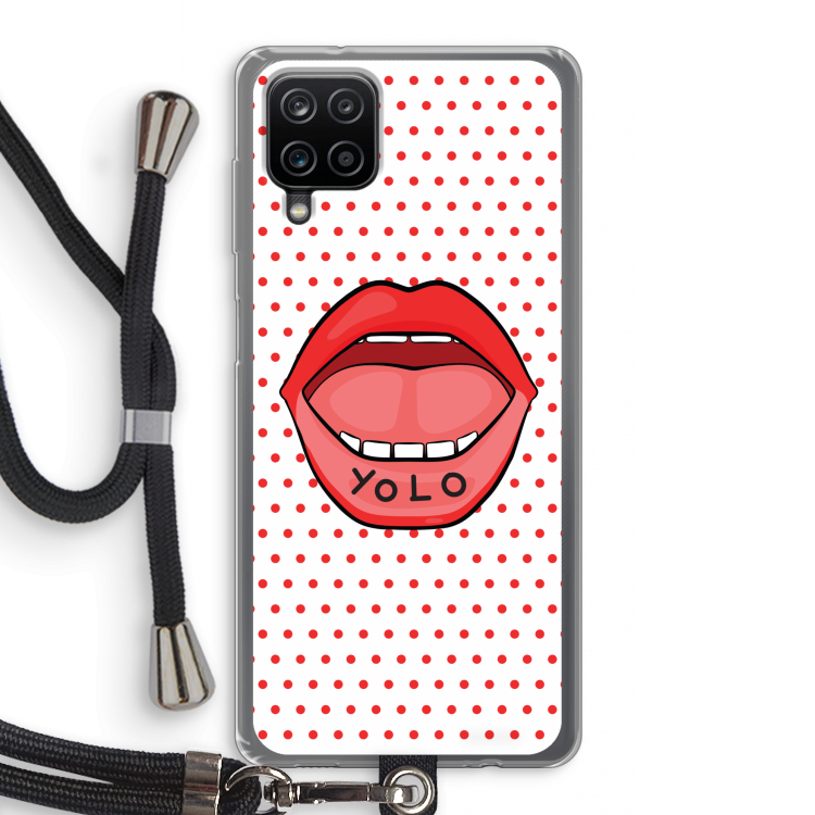 Yolo Denise: Samsung Galaxy A12 Transparant Hoesje met koord