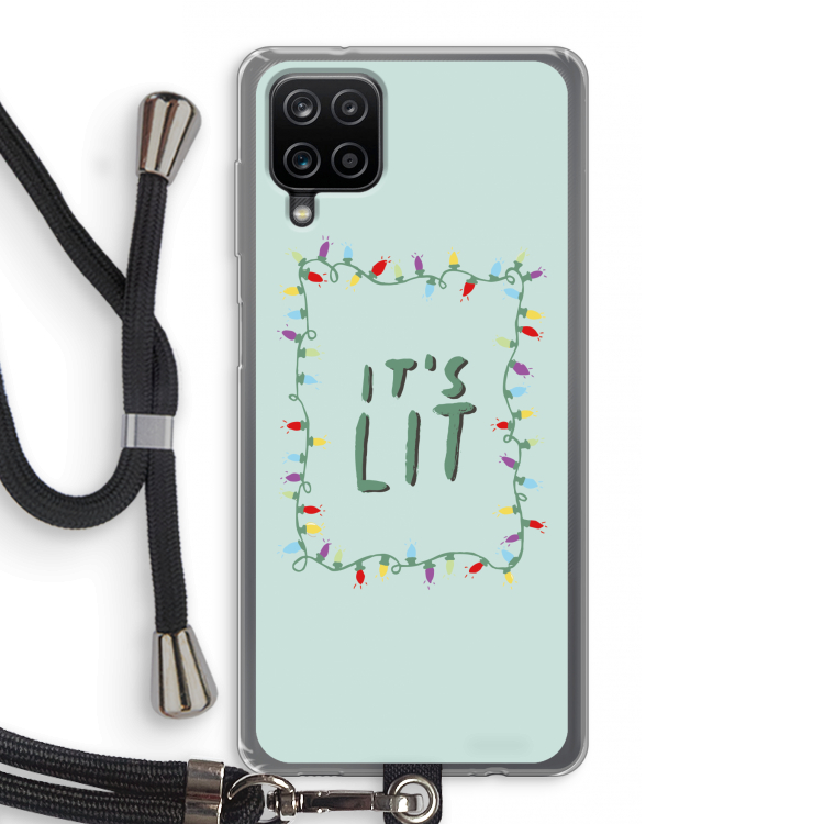 It's Lit: Samsung Galaxy A12 Transparant Hoesje met koord