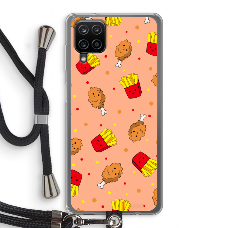 Chicken 'n Fries: Samsung Galaxy A12 Transparant Hoesje met koord