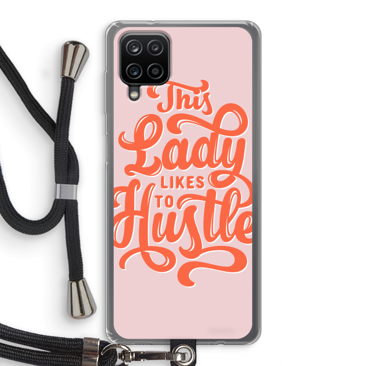 Hustle Lady: Samsung Galaxy A12 Transparant Hoesje met koord