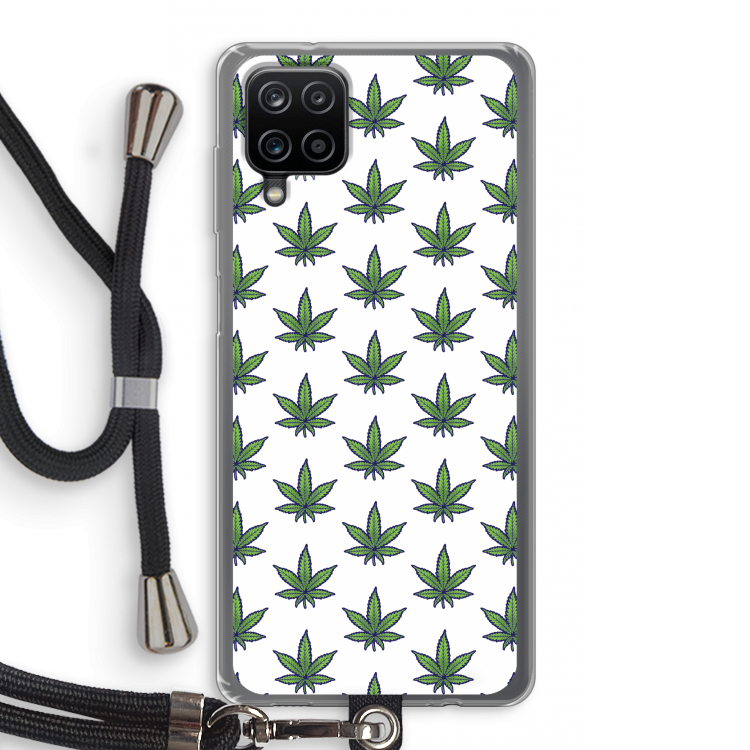 Weed: Samsung Galaxy A12 Transparant Hoesje met koord