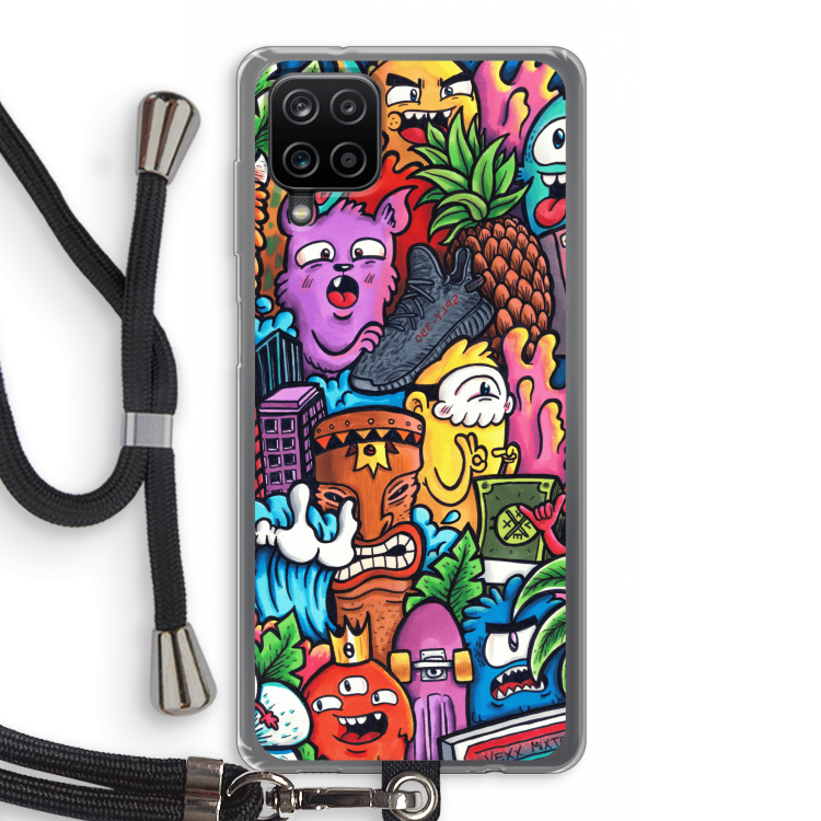 Vexx Mixtape: Samsung Galaxy A12 Transparant Hoesje met koord