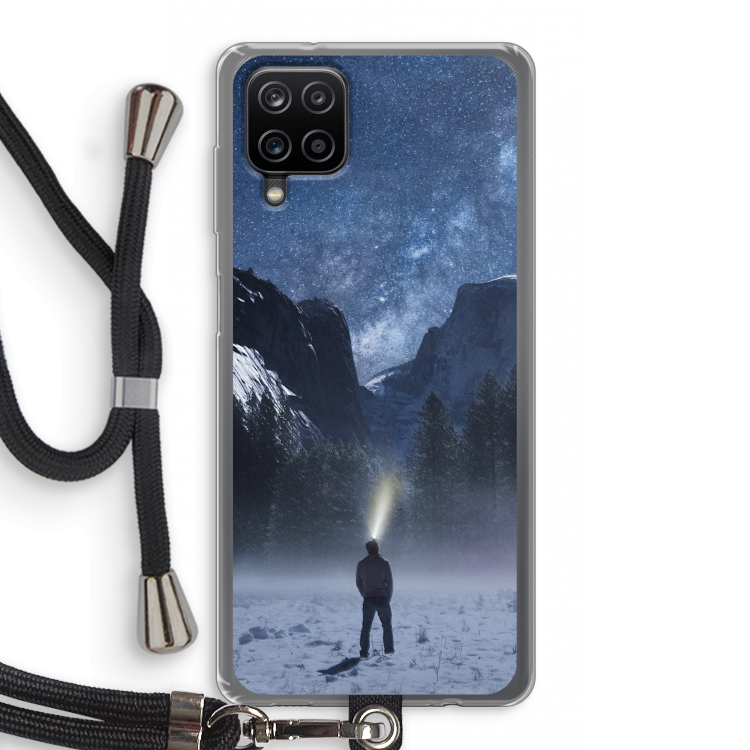 Wanderlust: Samsung Galaxy A12 Transparant Hoesje met koord