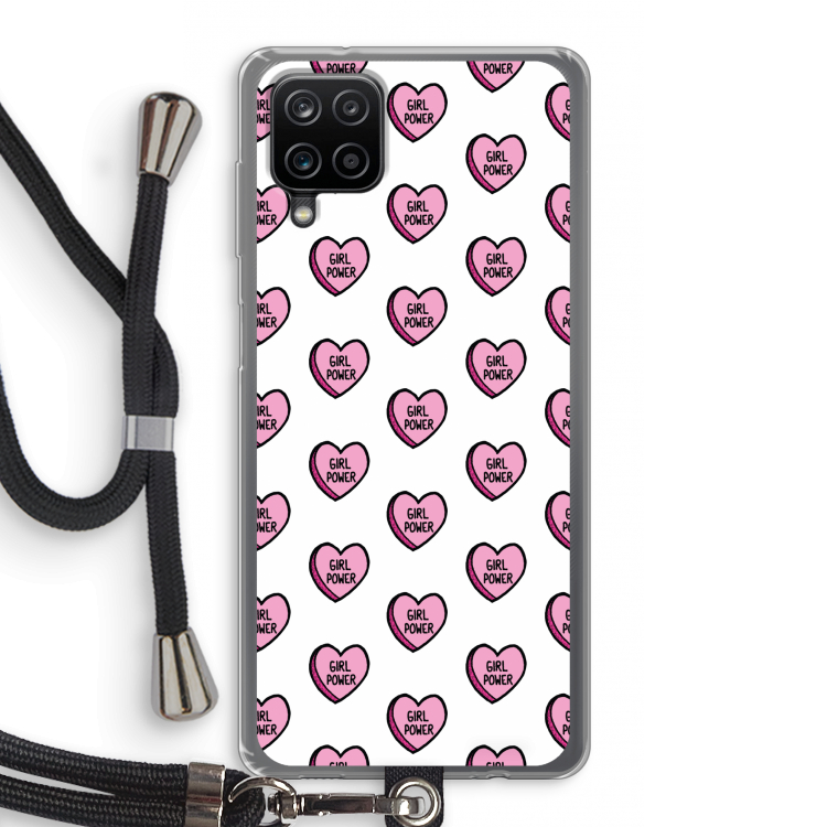GIRL POWER: Samsung Galaxy A12 Transparant Hoesje met koord