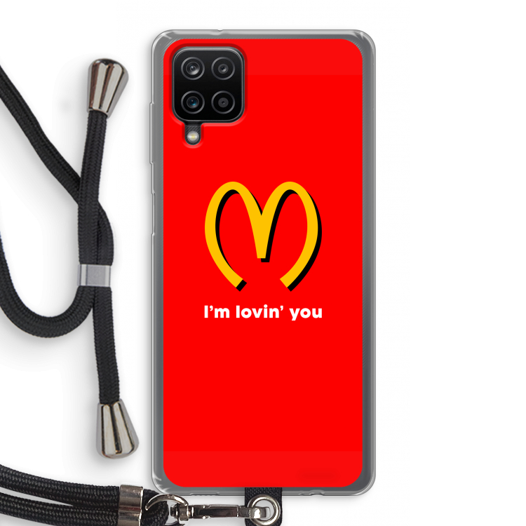 I'm lovin' you: Samsung Galaxy A12 Transparant Hoesje met koord