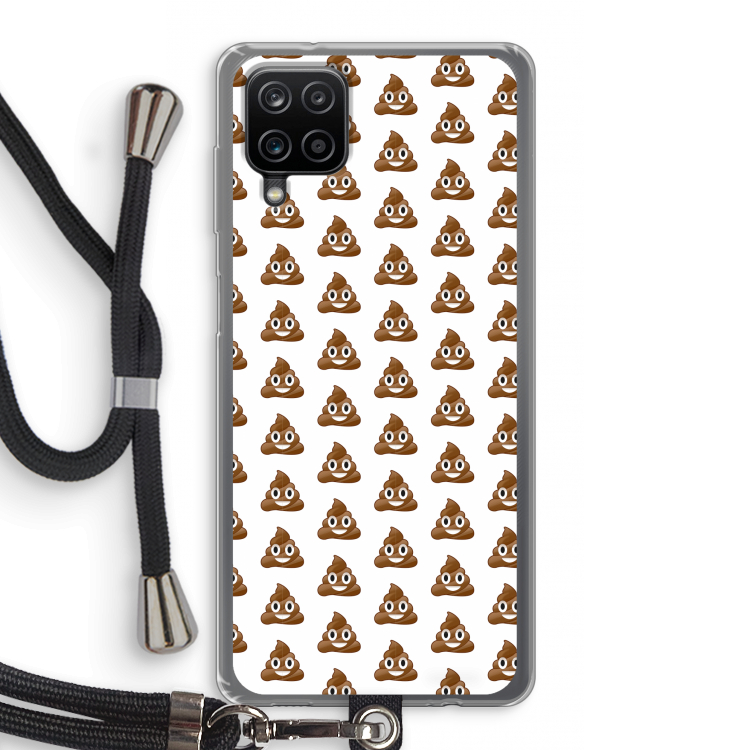 Poop emoji: Samsung Galaxy A12 Transparant Hoesje met koord