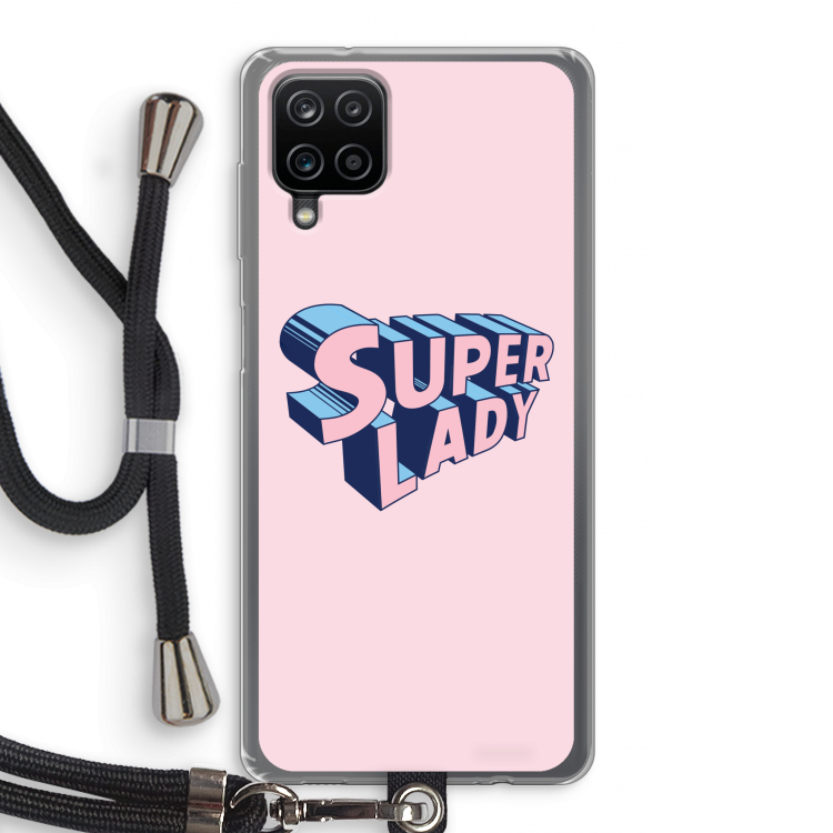 Superlady: Samsung Galaxy A12 Transparant Hoesje met koord