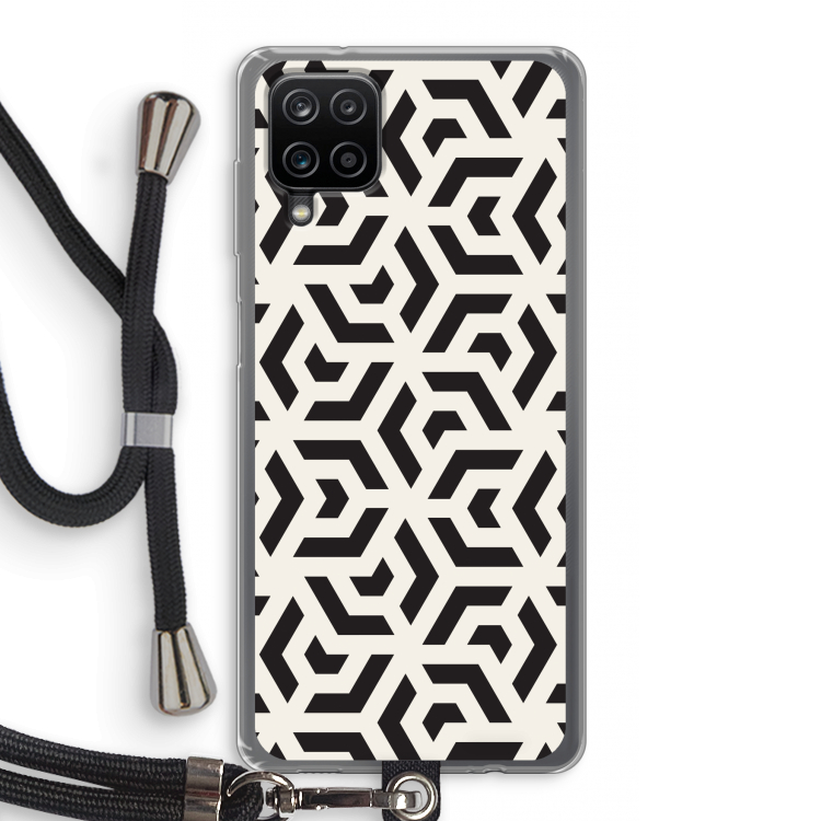 Crazy pattern: Samsung Galaxy A12 Transparant Hoesje met koord
