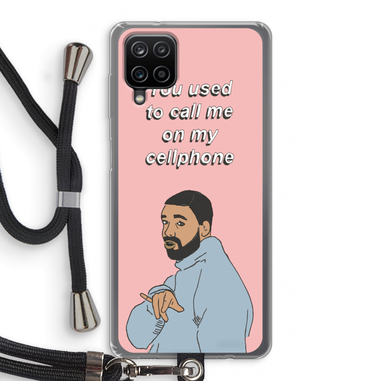 Hotline bling: Samsung Galaxy A12 Transparant Hoesje met koord