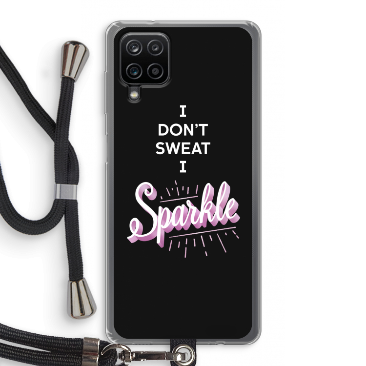 Sparkle quote: Samsung Galaxy A12 Transparant Hoesje met koord