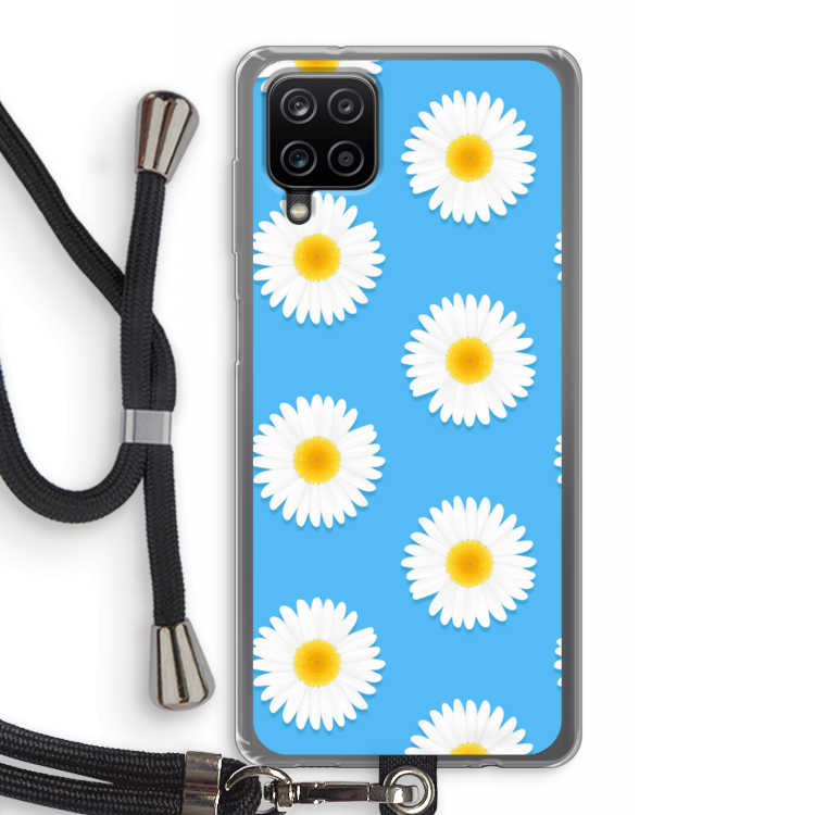 Margrietjes: Samsung Galaxy A12 Transparant Hoesje met koord