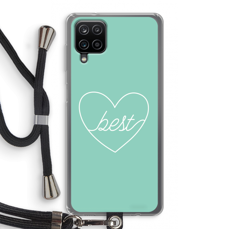 Best heart pastel: Samsung Galaxy A12 Transparant Hoesje met koord