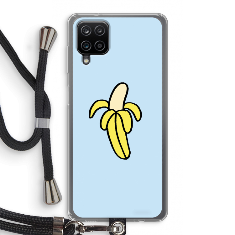 Banana: Samsung Galaxy A12 Transparant Hoesje met koord