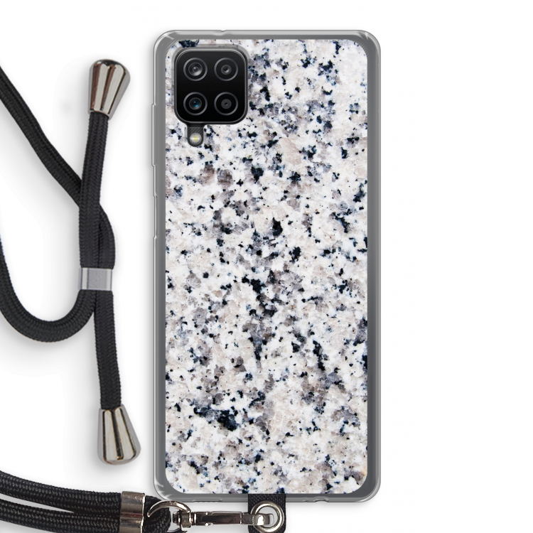 Gespikkelde marmer: Samsung Galaxy A12 Transparant Hoesje met koord