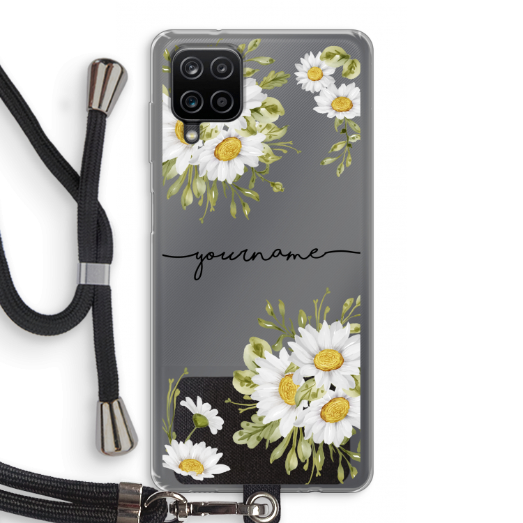 Daisies: Samsung Galaxy A12 Transparant Hoesje met koord