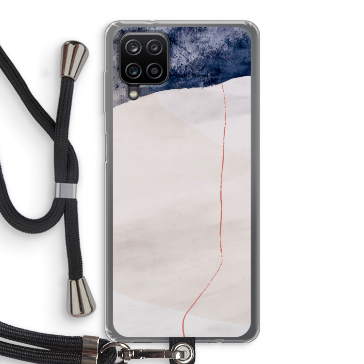 Stone White: Samsung Galaxy A12 Transparant Hoesje met koord