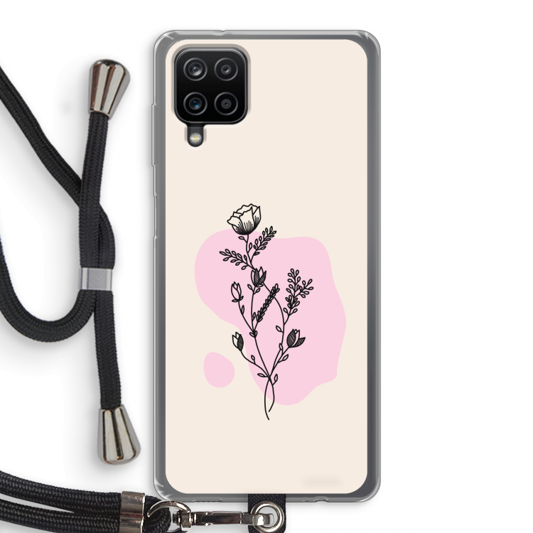 Roses are red: Samsung Galaxy A12 Transparant Hoesje met koord