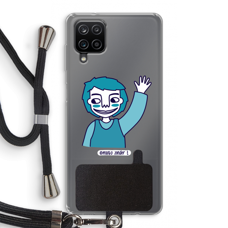 Zwaai: Samsung Galaxy A12 Transparant Hoesje met koord