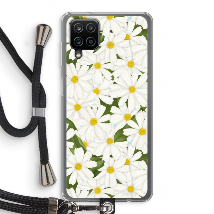 Summer Daisies: Samsung Galaxy A12 Transparant Hoesje met koord