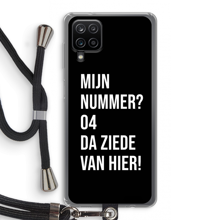 Da ziede van hier - Zwart: Samsung Galaxy A12 Transparant Hoesje met koord