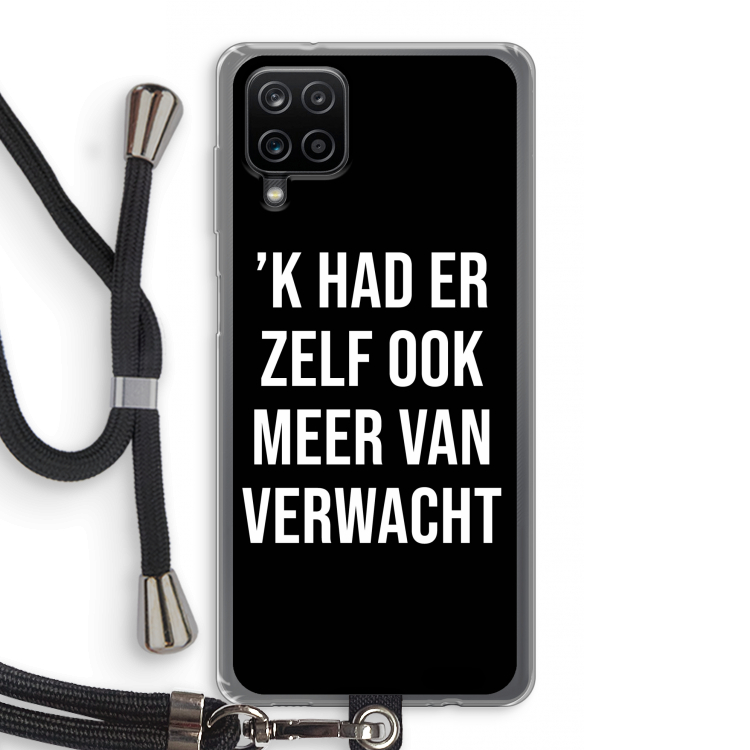 Meer verwacht - Zwart: Samsung Galaxy A12 Transparant Hoesje met koord