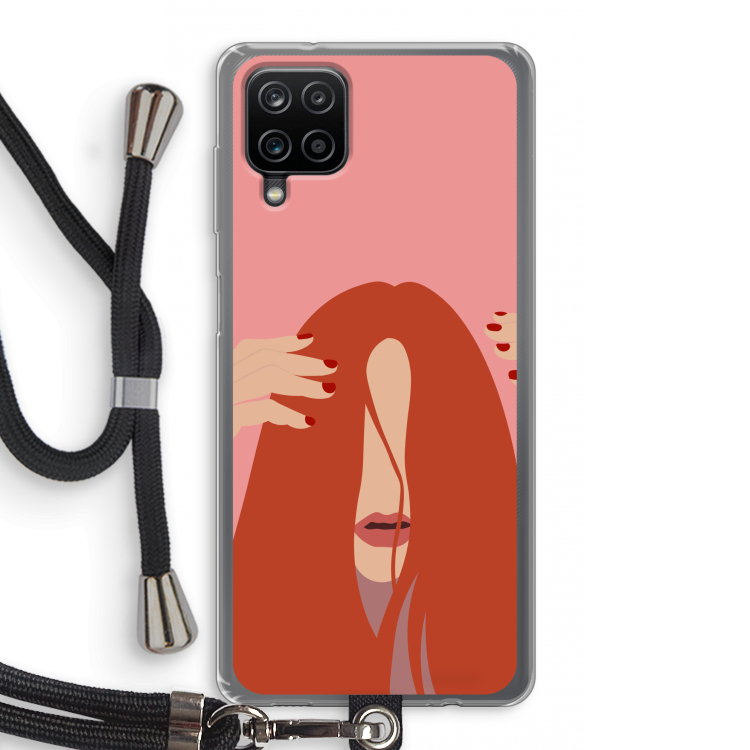 Woke up like this: Samsung Galaxy A12 Transparant Hoesje met koord