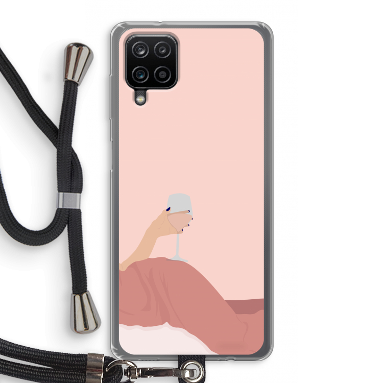 Wine: Samsung Galaxy A12 Transparant Hoesje met koord
