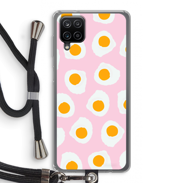Dancing eggs: Samsung Galaxy A12 Transparant Hoesje met koord