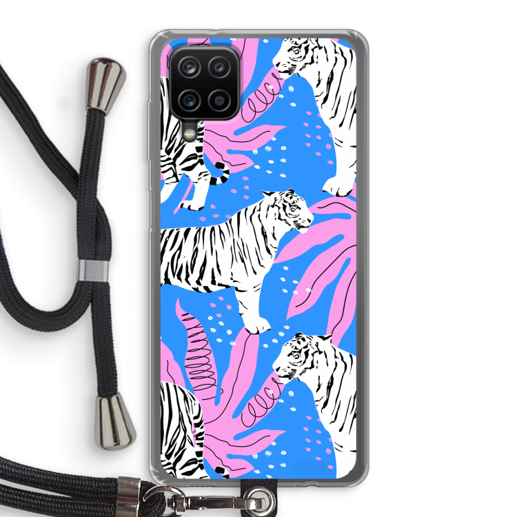 Tijger: Samsung Galaxy A12 Transparant Hoesje met koord