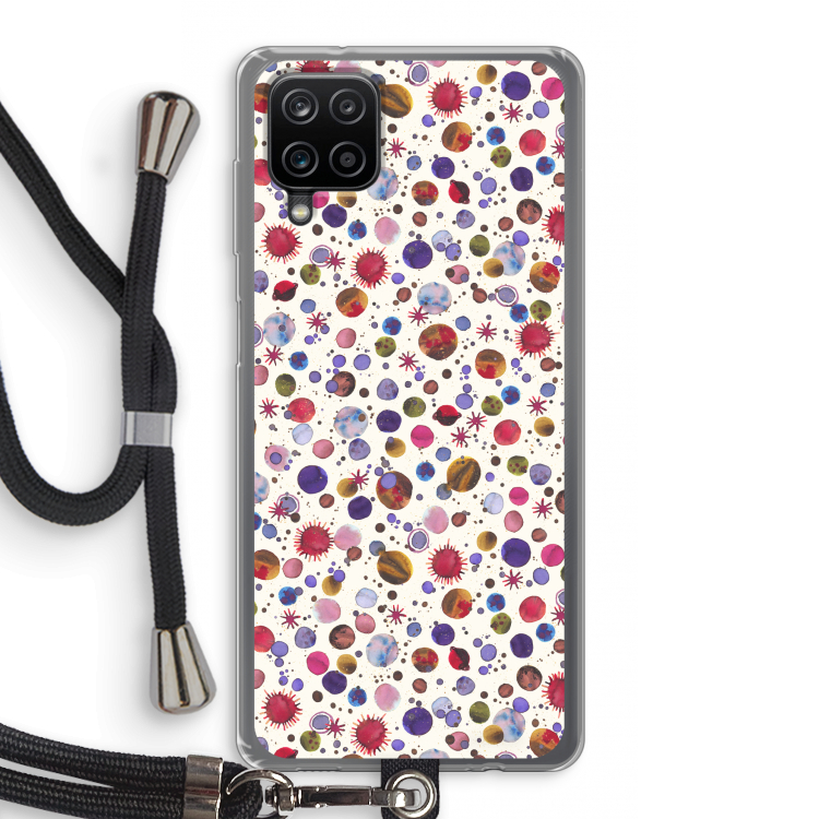 Planets Space: Samsung Galaxy A12 Transparant Hoesje met koord
