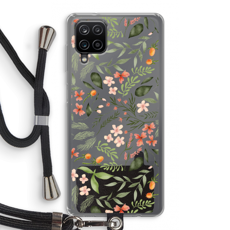Sweet little flowers: Samsung Galaxy A12 Transparant Hoesje met koord