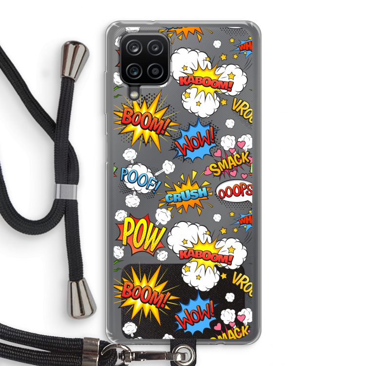 Pow Smack: Samsung Galaxy A12 Transparant Hoesje met koord
