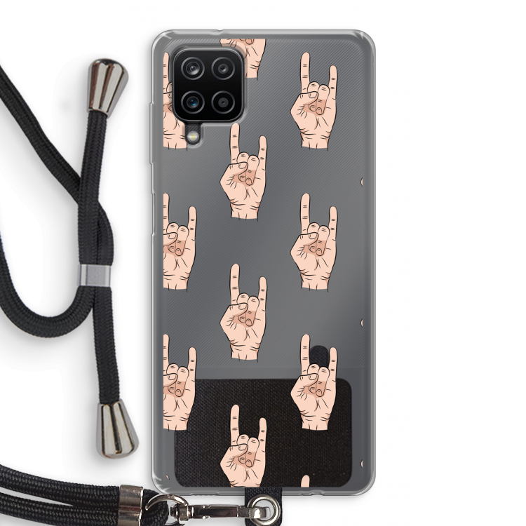 Rock: Samsung Galaxy A12 Transparant Hoesje met koord