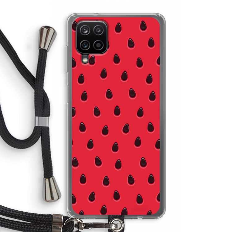 Watermelon: Samsung Galaxy A12 Transparant Hoesje met koord