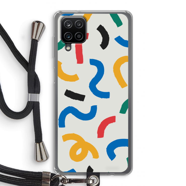 Illustratieve pop 2: Samsung Galaxy A12 Transparant Hoesje met koord