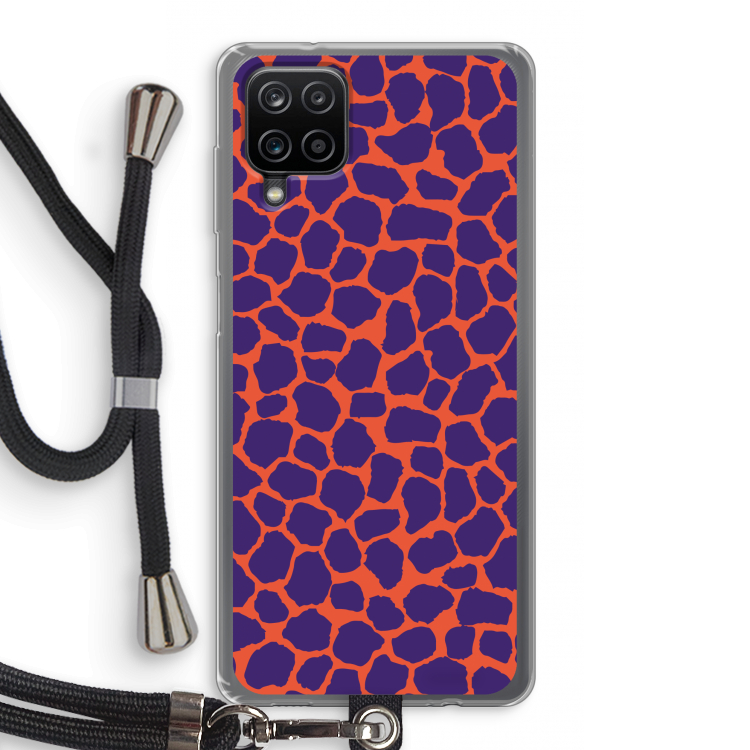 Purple Giraffe: Samsung Galaxy A12 Transparant Hoesje met koord
