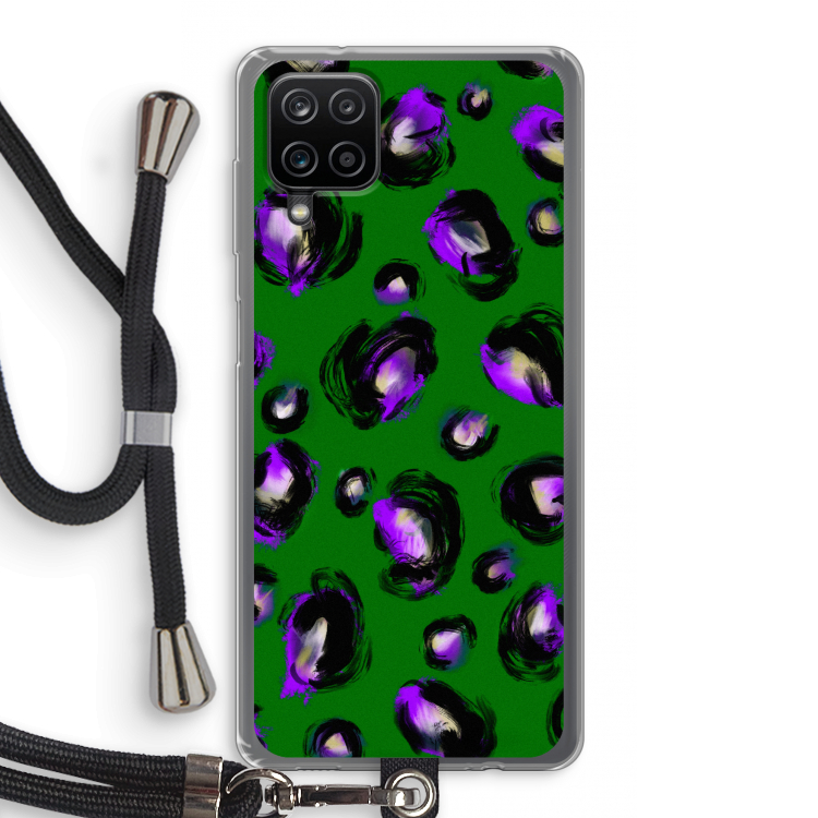 Green Cheetah: Samsung Galaxy A12 Transparant Hoesje met koord