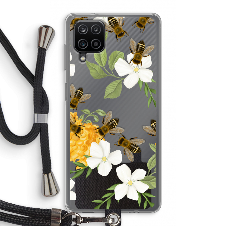 No flowers without bees: Samsung Galaxy A12 Transparant Hoesje met koord