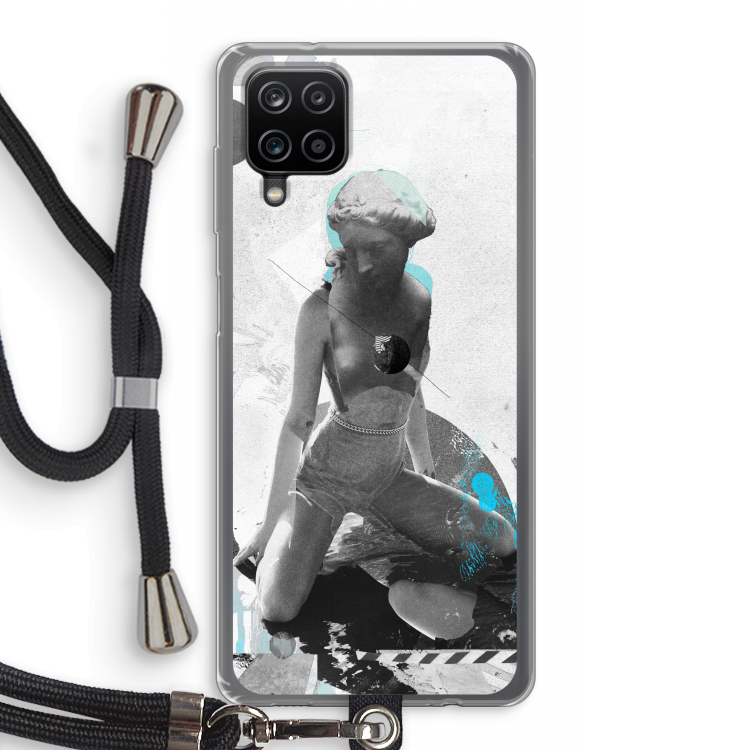 I will not feel a thing: Samsung Galaxy A12 Transparant Hoesje met koord