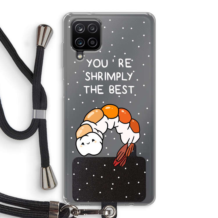 You're Shrimply The Best: Samsung Galaxy A12 Transparant Hoesje met koord