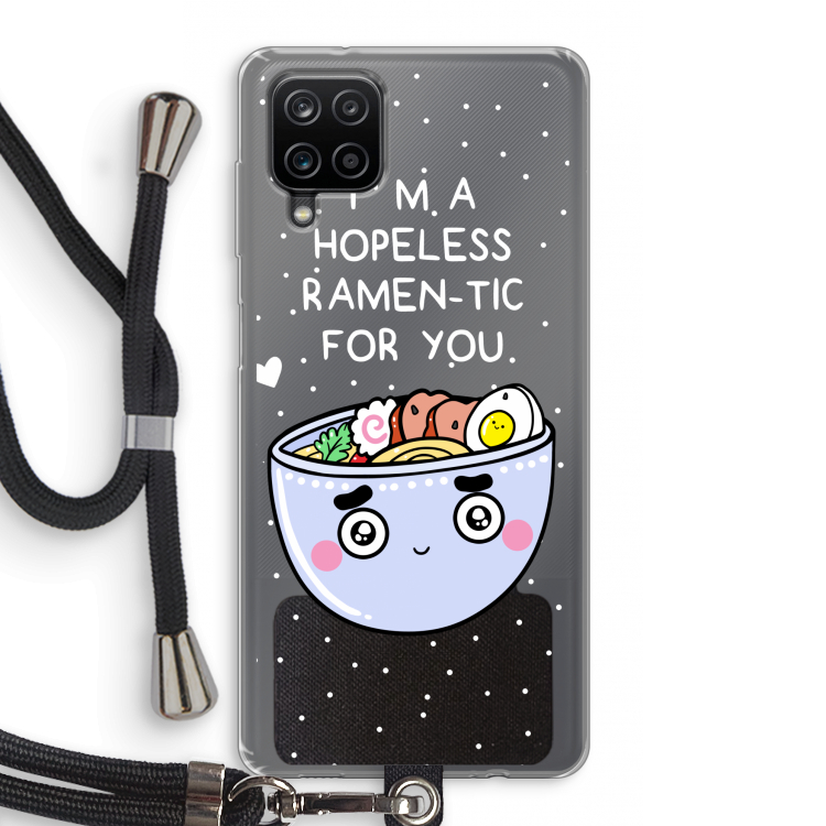 I'm A Hopeless Ramen-Tic For You: Samsung Galaxy A12 Transparant Hoesje met koord