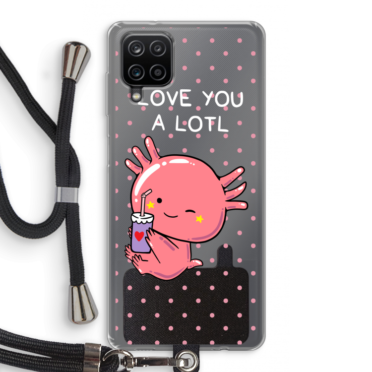 Love You A Lotl: Samsung Galaxy A12 Transparant Hoesje met koord