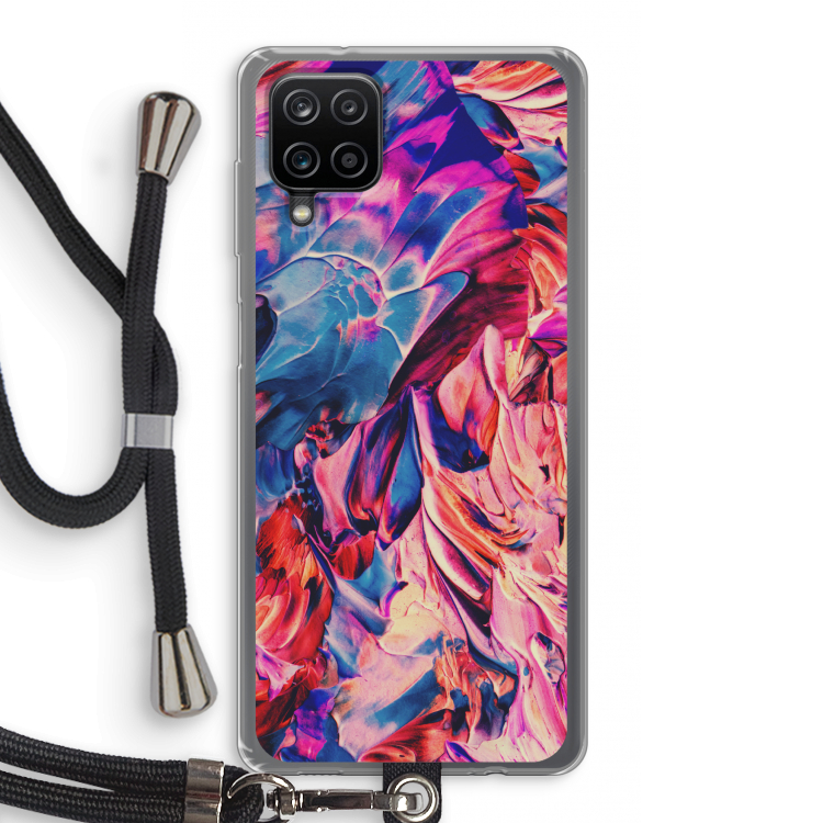 Pink Orchard: Samsung Galaxy A12 Transparant Hoesje met koord
