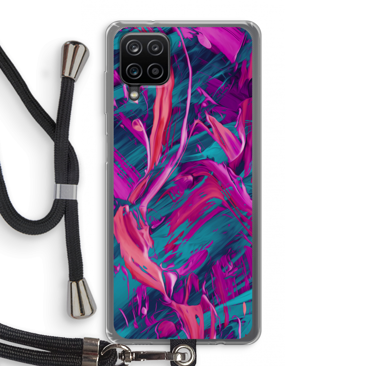 Pink Clouds: Samsung Galaxy A12 Transparant Hoesje met koord