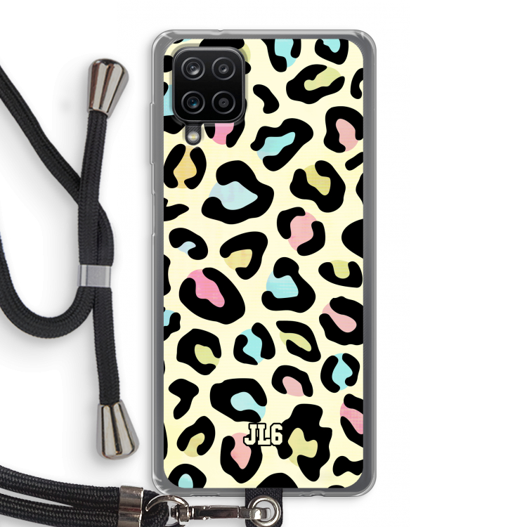 Leopard pattern: Samsung Galaxy A12 Transparant Hoesje met koord