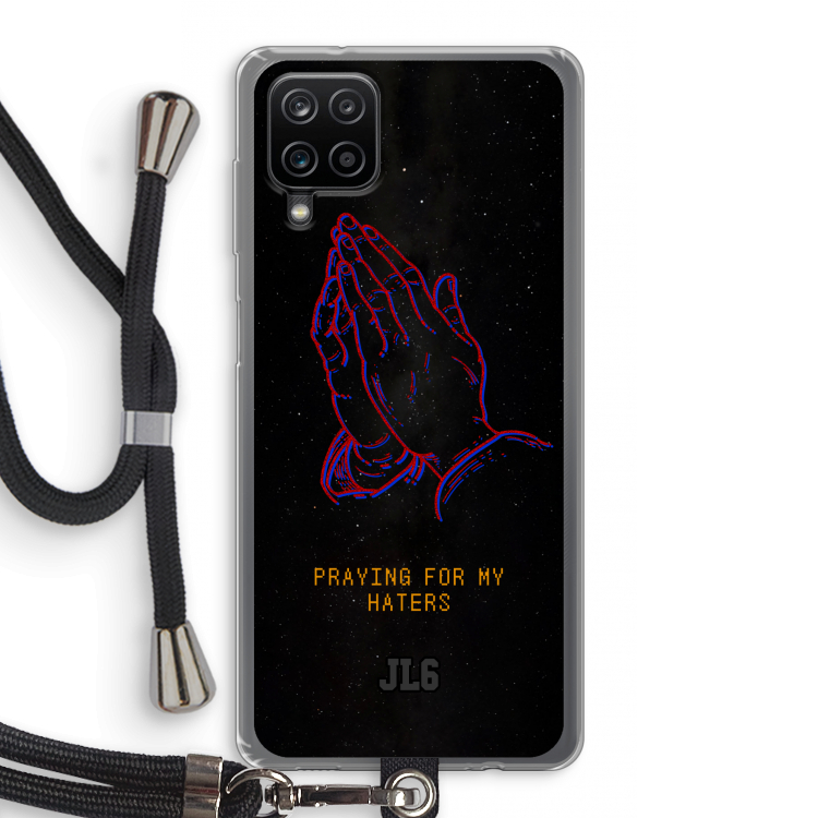 Praying For My Haters: Samsung Galaxy A12 Transparant Hoesje met koord