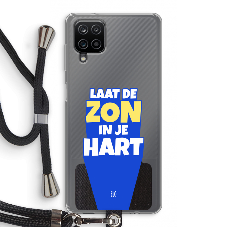 Laat de zon in je hart: Samsung Galaxy A12 Transparant Hoesje met koord