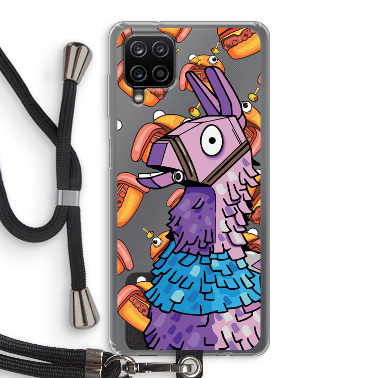 Loot Burger: Samsung Galaxy A12 Transparant Hoesje met koord