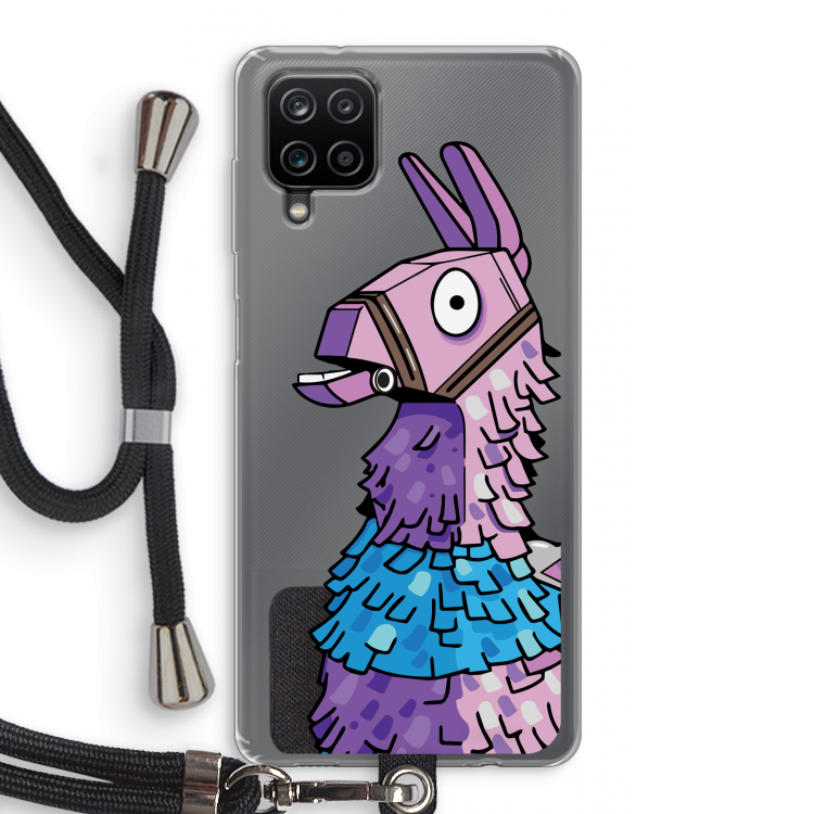 Lama: Samsung Galaxy A12 Transparant Hoesje met koord